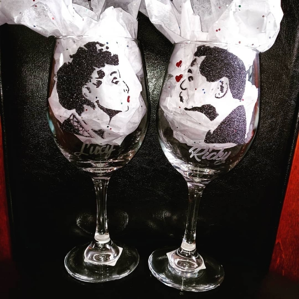 Reserved I love Lucy inspired wine glass